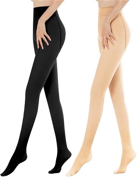 Vertvie Pcs Femme Leggings Chaud Collant Doubl Polaire Collant