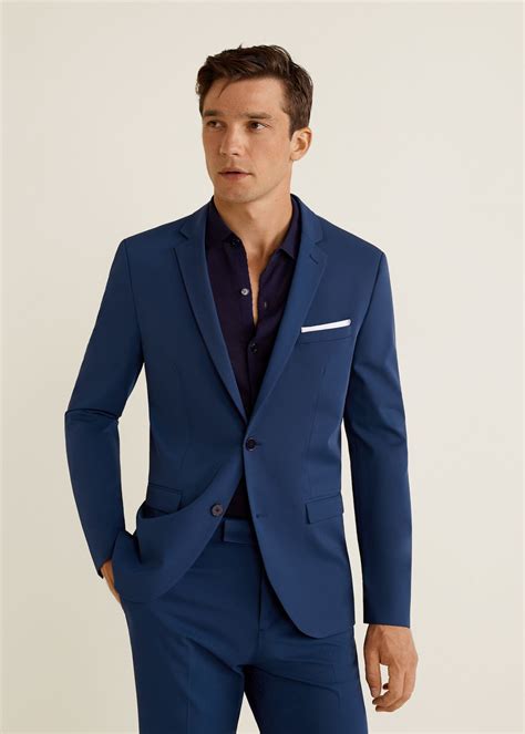 Suits For Men 2018 MANGO Man USA Trajes Camisa Azul Traje Azul