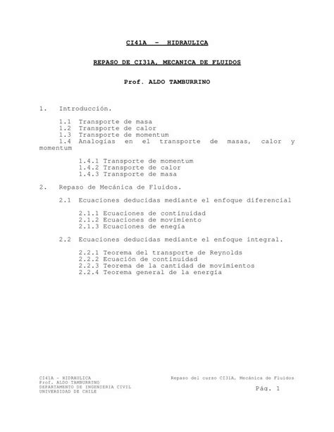 PDF Repaso Ecuaciones B Sicas De La Mec Nica De Fluidos PDFSLIDE NET