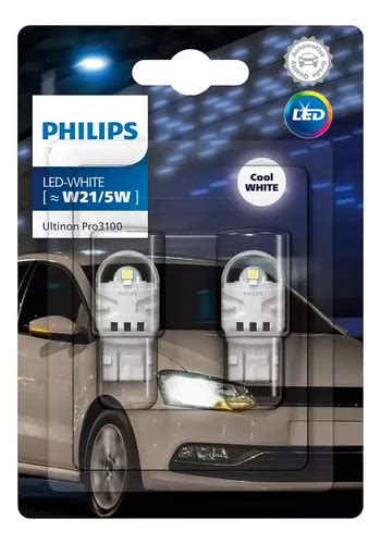 Lâmpada Pingo Led T10 Philips Super Branca 6000k Ultinon W5w