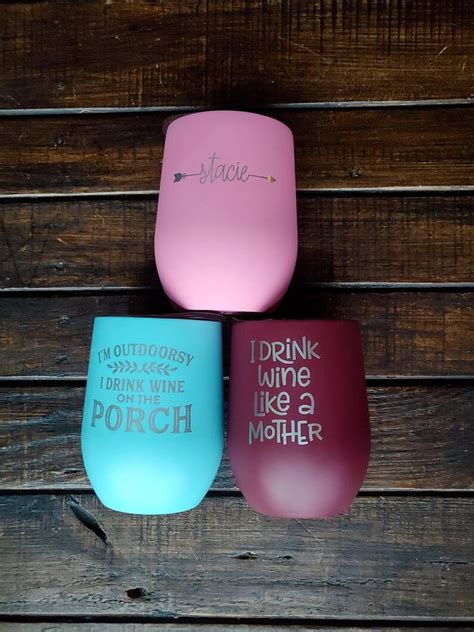 Personalized Stemless Insulated Wine And Beverage Tumblers Etsy