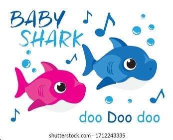 Baby Shark Sister Illustration Stok Vektör (Telifsiz) 1712243335 ...