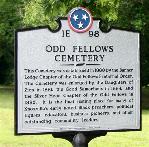 Read the Plaque - Odd Fellows Cemetery