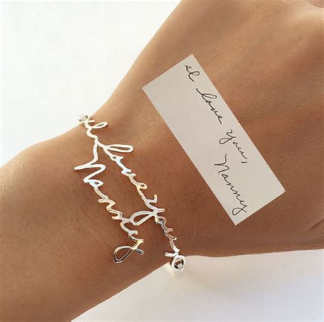 Multiple Line Signature Bracelet Personalized Handwriting Bracelet