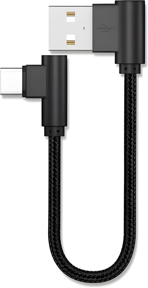 Cabo Usb Tipo C Cm Curto L Graus Carregamento E Dados Cor Preto