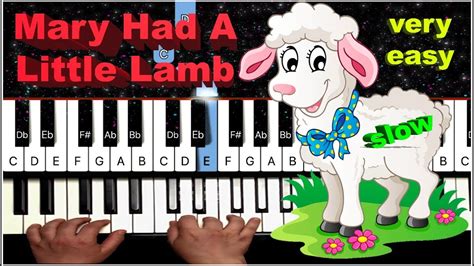 Mary Had A Little Lamb Very Easy Slow Piano Tutorial And Free Piano