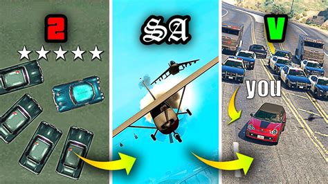 Stars Wanted Level In Gta Games Evolution Youtube