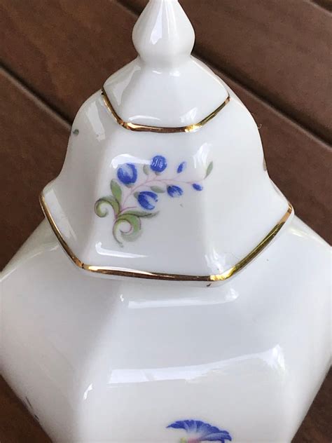 Vintage Hollohaza Porcelain Urn With Flower Pattern Stamped For Sale