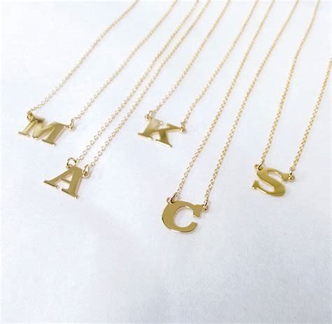 14kt Gold Initial Pendant Personalized Initial Necklace Etsy