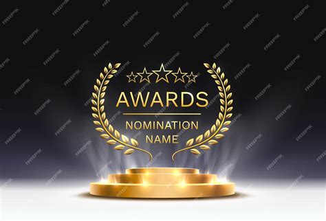 Premium Vector Awards Nomination Name Podium Golden Prize Event Scene