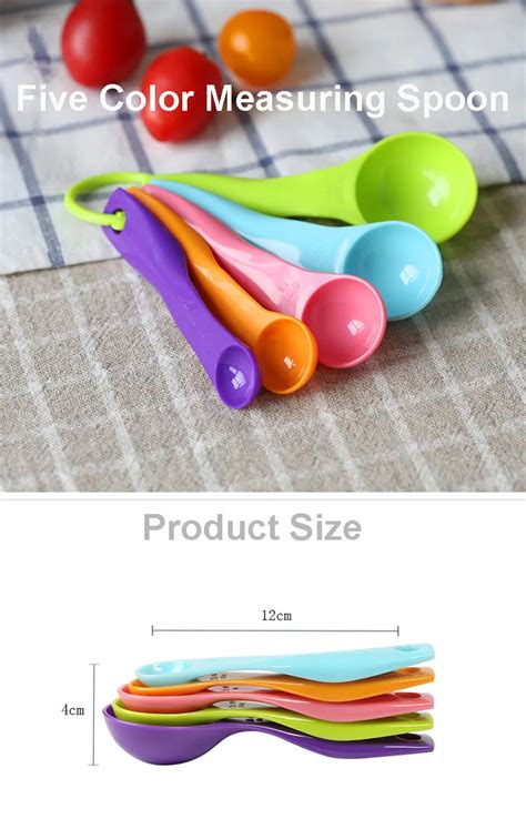 Pcs Colorful Plastic Measuring Spoons Set Kitchen Tool For Utensils