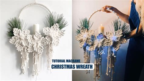 DIY Macrame Christmas Wreath Tutorial Macrame Flowers YouTube