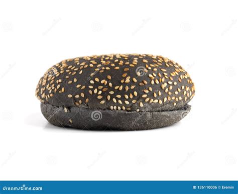 Black Burger Bun on a White Background. Stock Photo - Image of black ...