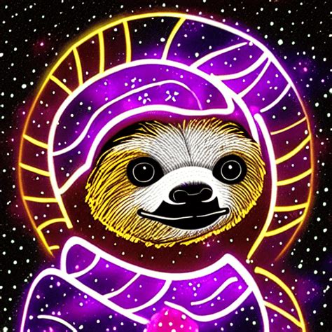 Galaxy Sloth Design With Florals And Glowing Fireflies · Creative Fabrica