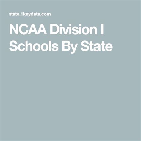 NCAA Division I Schools By State | I school, Ncaa, School