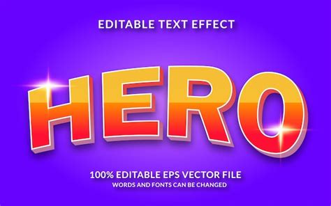 Premium Vector | Hero editable text effect