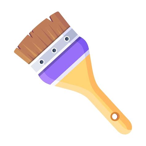 Premium Vector Paint Brush With A Wooden Handle