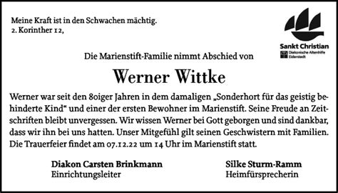 Werner Wittke Gedenken Husumer Nachrichten