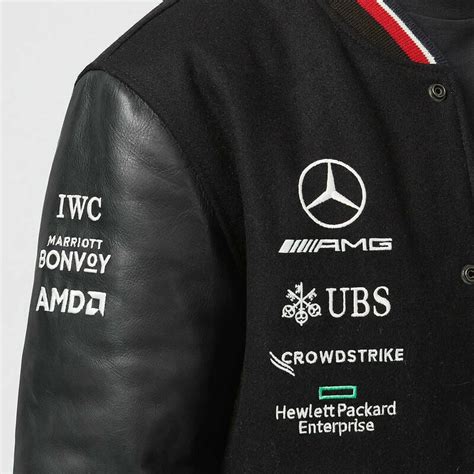 Buy Mercedes Benz AMG Petronas F1 2022 Team Varsity Jacket Online At