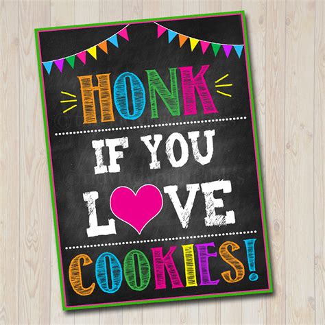 Printable Outdoor Cookie Booth Sign Set Drive Up Cookie Booth Etsy