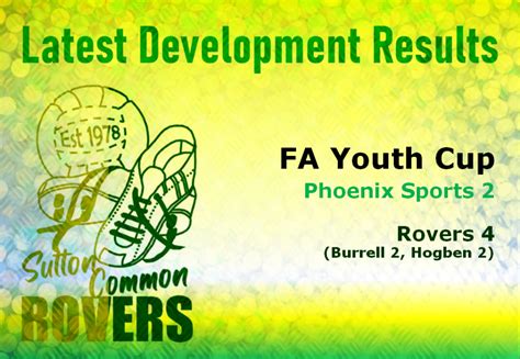 U18’S PROGRESS IN FA YOUTH CUP – Sutton Common Rovers FC