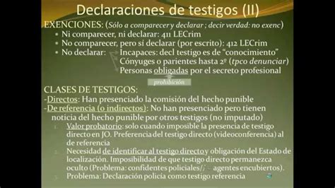 Lec23 Actos De InvestigaciÓn I Declaraciones De Testigos Umh1433 2014 15 Youtube