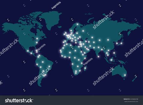 Light Pollution World Map Countries On Stock Illustration 423684238 | Shutterstock