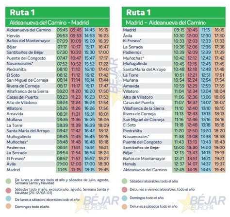 Monbus Modifica Horarios En La Línea Aldeanueva Del Camino Madrid