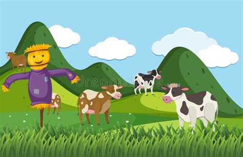 Cows on the field stock vector. Illustration of milk, white - 3013401