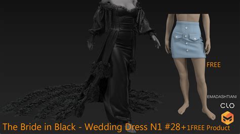 Artstation The Bride In Black Wedding Dress N1 281freeproduct Marvelousdesignerclo