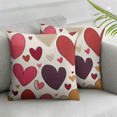 Nawypu Valentines Pillow Covers Happy Love Heart Throw Pillow Cover