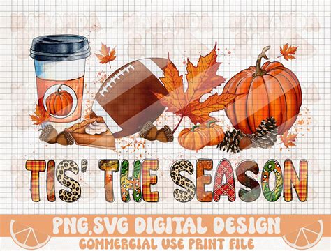 Tis The Season PNG SVG Leopard Pumpkin Png Svg Fall Png Svg Football