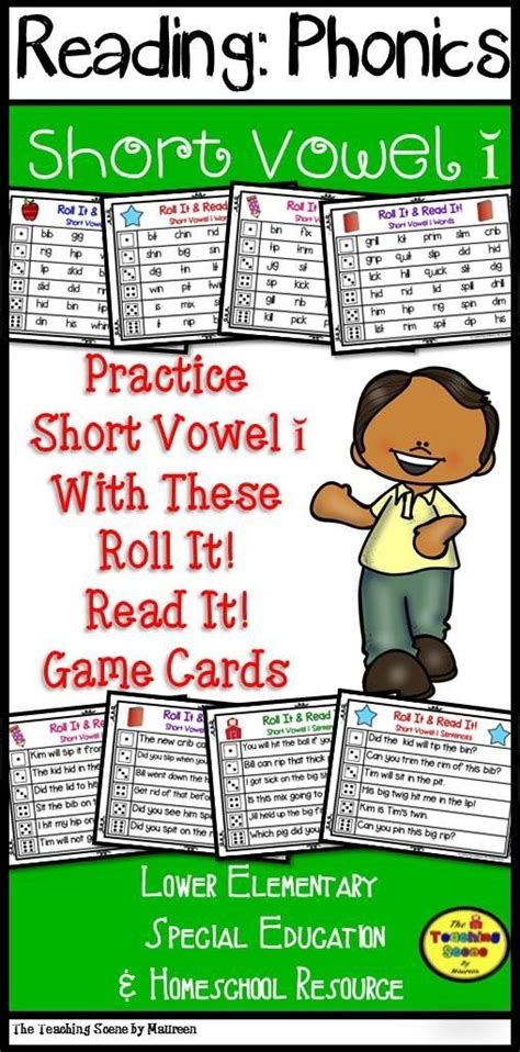 Short Vowel ĭ Roll It Read It Words And Sentences Game Cards Card Games