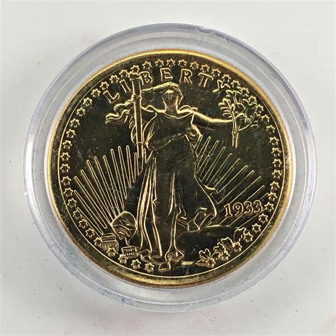 24K Gold Layered St Gaudens 20 Double Eagle Replica 40mm In