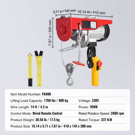 Mophorn Palan Lectrique Dot D Une Capacit De Levage De Lb