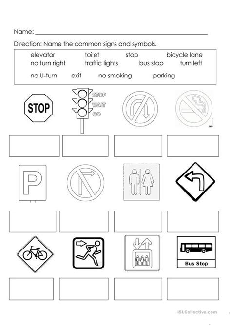 Signs And Symbols Worksheet Kindergarten