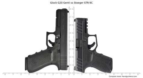 Glock G20 Gen4 vs Stoeger STR-9C size comparison | Handgun Hero