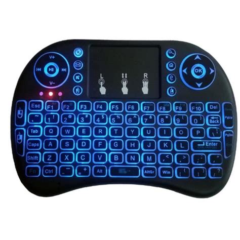 Mini Clavier Tactile Sans Fil Noir I Avec R Tro Clair Touchpad Pour