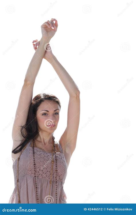 Woman With Arms Above Head Stock Photo Image 42446512