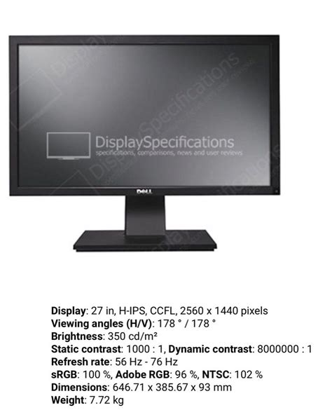 Dell Ultrasharp U2711 27inch 2k Monitor 電腦＆科技 電腦周邊及配件 電子屏幕 Carousell