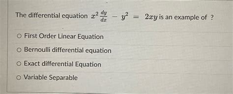 Answered The Differential Equation X2 G Dæ 2xy Bartleby