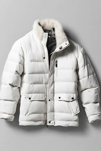 premium ai image  white winter jacket displayed   white