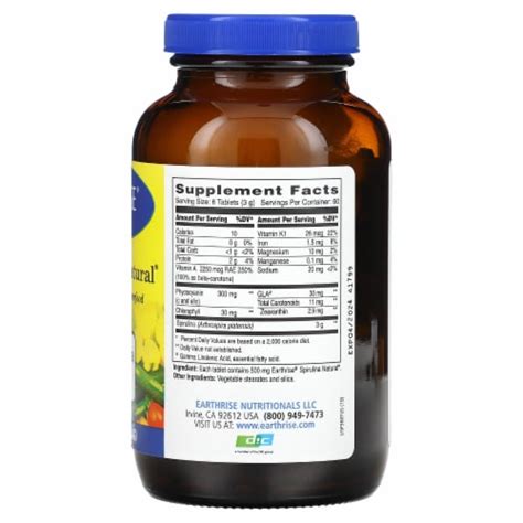 Earthrise Spirulina Natural Mg Tablets Count King Soopers