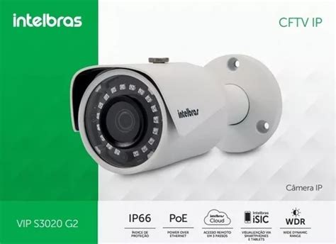 Câmera Intelbras Ip Vip S3020 3 6mm G2 1mp 720p Hd 20mts Poe