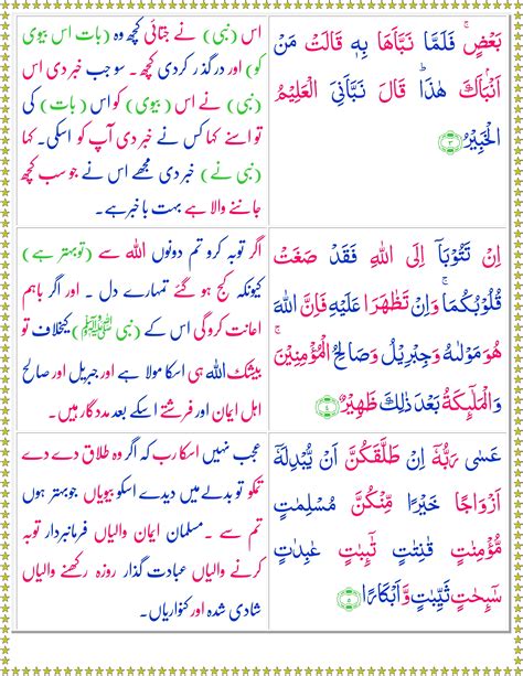 Surah At Tahrim Urdu Quran O Sunnat