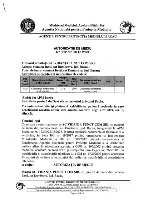 Certificari Acreditari Vidanjare Desfundare Bacau