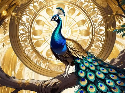 Premium Photo A Peacock Sitting On Top Of A Tree Peacock Exquisite