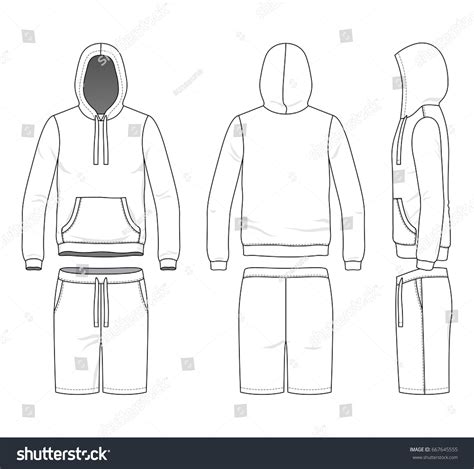 Blank Clothing Templates Vector Illustration Sweatshirt Stock Vector