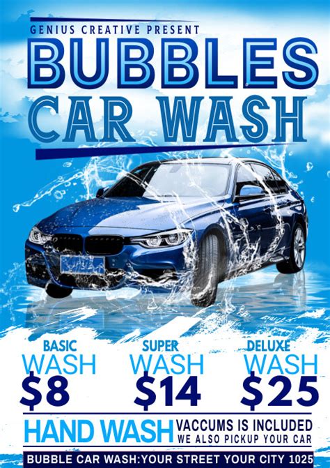 Car Wash Flyer Template Postermywall