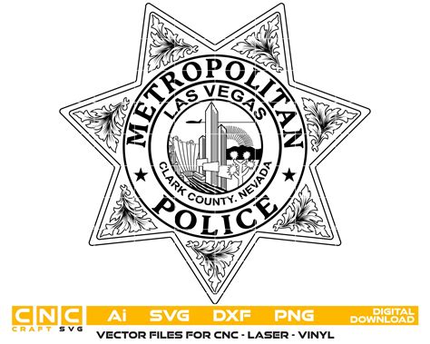 Las Vegas Metropolitan Police Badge Vector Art Ai Svg Dxf Png Digi